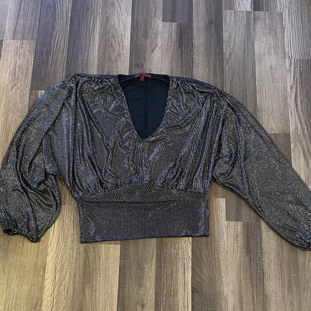 Elegant Black Shimmer Blouse